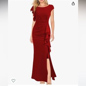 WOOSEA Women's Split Bodycon Mermaid Evening Cocktail Long Dress